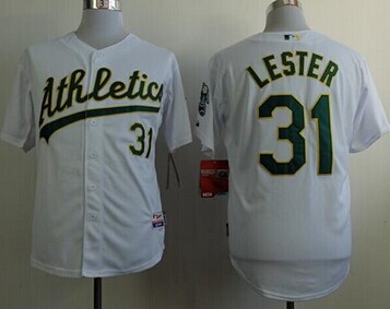 Oakland Athletics #31 Jon Lester White Cool Base Stitched Baseball Jersey