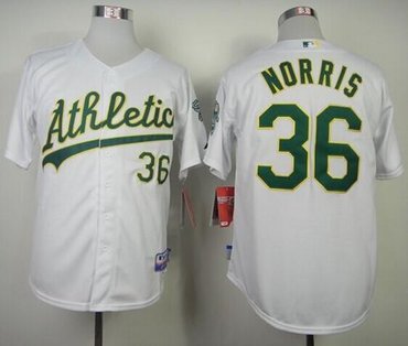 Oakland Athletics #36 Derek Norris White Cool Base Stitched Baseball Jersey