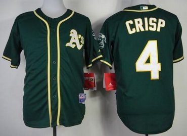 Oakland Athletics #4 Coco Crisp Green Cool Base Stitched Baseball Jersey