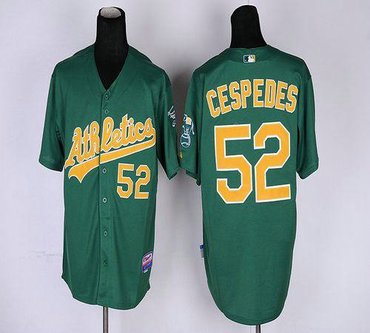 Oakland Athletics #52 Yoenis Cespedes Green Cool Base Baseball Jersey