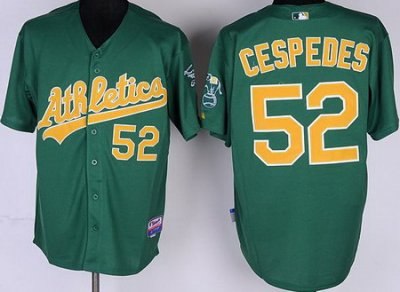 Oakland Athletics #52 Yoenis Cespedes Green MLB Jerseys