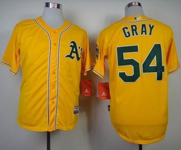 Oakland Athletics #54 Sonny Gray Yellow Cool Base Stitched Baseball Jersey