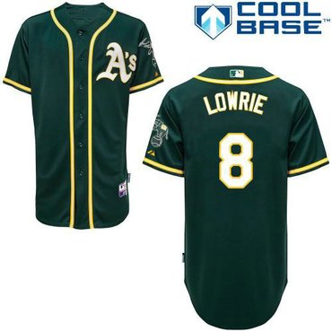 Oakland Athletics #8 Jed Lowrie Green Cool Base Baseball Jersey