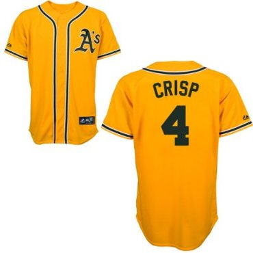 Oakland Athletics 4 Coco Crisp Yellow Cool Base MLB Jerseys