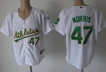 Oakland Athletics 47 Mike Norris White MLB Jerseys