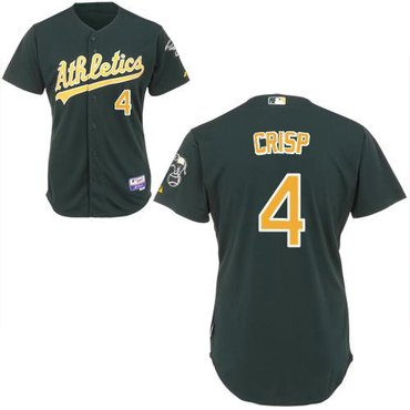 Oakland Athletics Athletics #4 Coco Crisp Green Cool Base Baseball Jersey