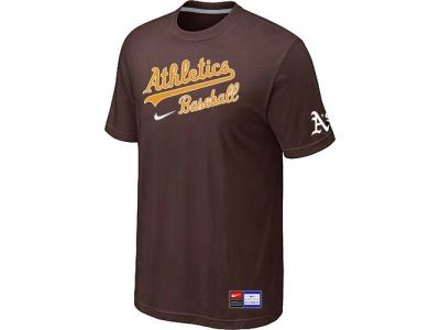 Oakland Athletics Brown NEW Short Sleeve Practice T-Shirt