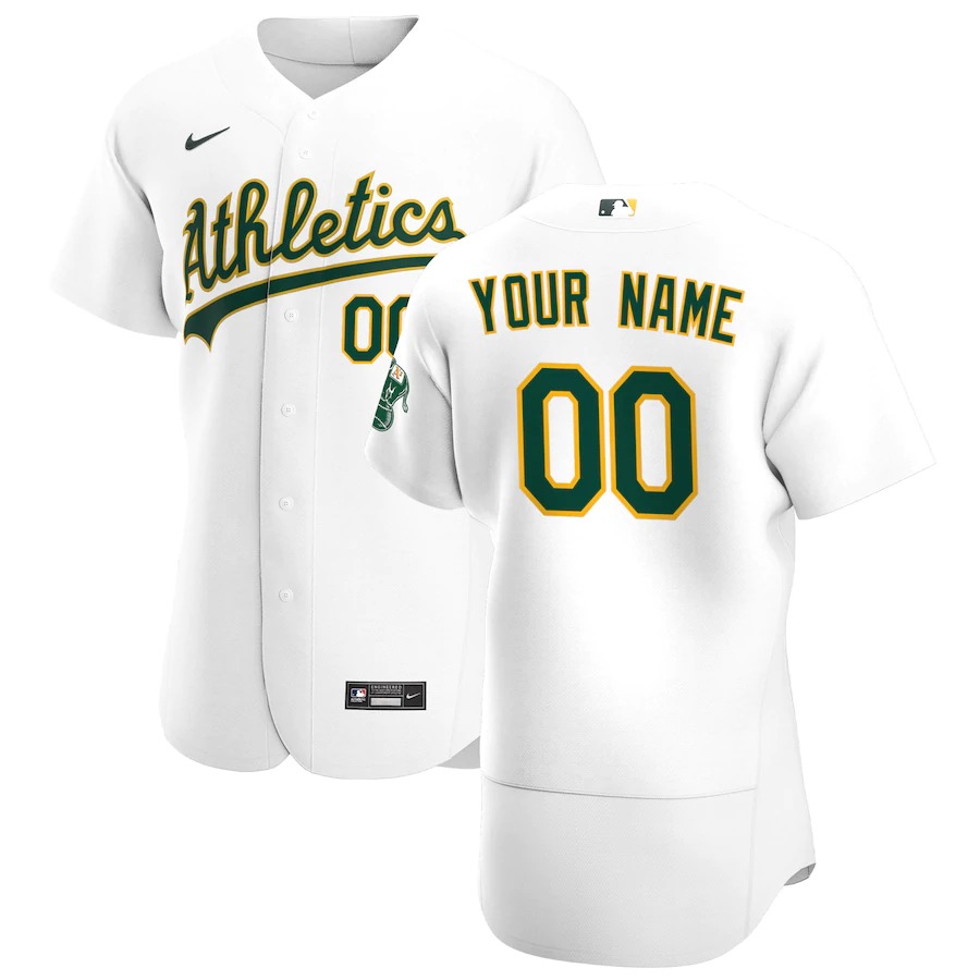 Oakland Athletics Custom Men's Nike White Home 2020 Authentic Player MLB Jersey Oakland Athletics Custom Men's Nike White Home 2020 Authentic Player MLB Jersey