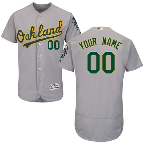 Oakland Athletics Gray Men's Customized Flexbase Jersey Oakland Athletics Gray Men's Customized Flexbase Jersey