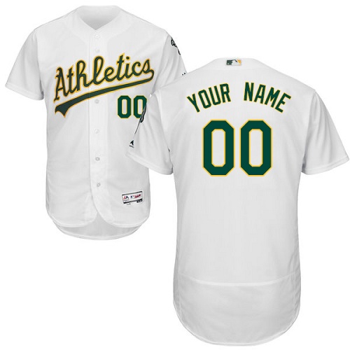 Oakland Athletics White Men's Customized Flexbase Jersey Oakland Athletics White Men's Customized Flexbase Jersey