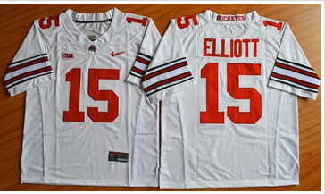 Ohio State Buckeyes #15 Ezekiel Elliott White Sugar Bowl Special Event Stitched NCAA Jersey