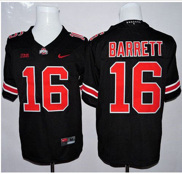 Ohio State Buckeyes #16 J. T. Barrett Black(Red No.) Limited Stitched NCAA Jersey