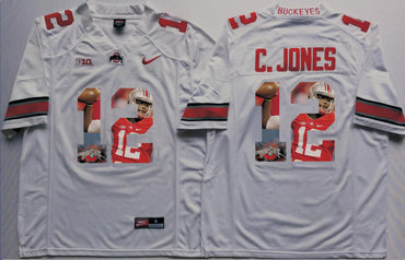 Ohio State Buckeyes 12 C.Jones White New Portrait Number College Jersey