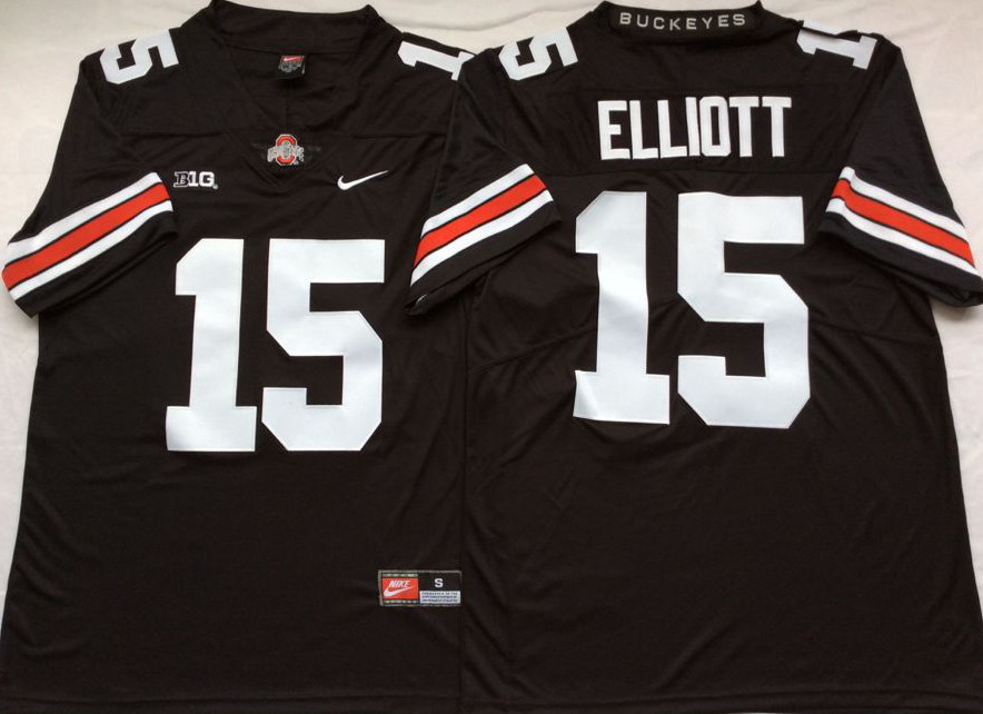 Ohio State Buckeyes 15 Ezekiel Elliott Black Nike College Football Jersey