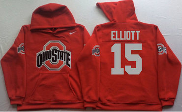 Ohio State Buckeyes 15 Ezekiel Elliott Red Men's Pullover Hoodie Ohio State Buckeyes 15 Ezekiel Elliott Red Men's Pullover Hoodie