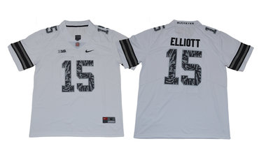Ohio State Buckeyes 15 Ezekiel Elliott White College Football Jersey