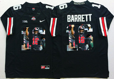 Ohio State Buckeyes 16 J.T. Barrett Black New Portrait Number College Jersey
