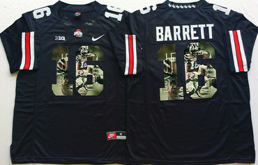 Ohio State Buckeyes 16 J.T. Barrett Black Portrait Number College Jersey
