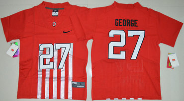 Ohio State Buckeyes 27 Eddie George Red College Throwback Jersey