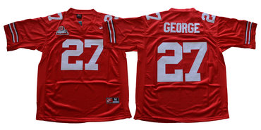 Ohio State Buckeyes 27 Eddie George Red Throwback College Football Jersey