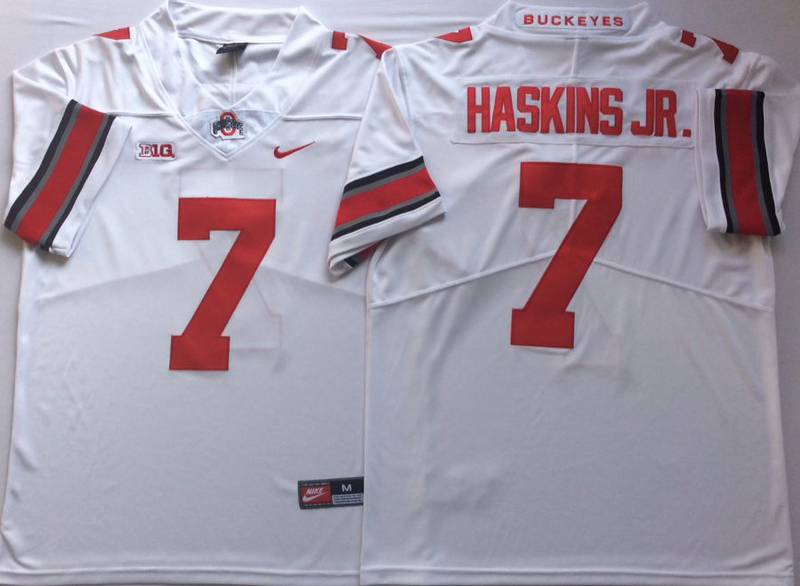 Ohio State Buckeyes 7 Dwayne Haskins Jr White College Football Jersey