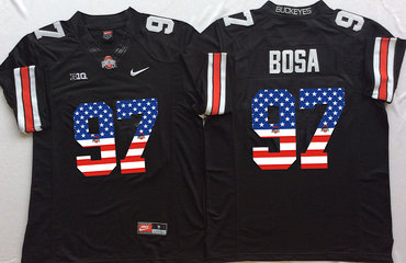 Ohio State Buckeyes 97 Joey Bosa Black USA Flag College Football Jersey