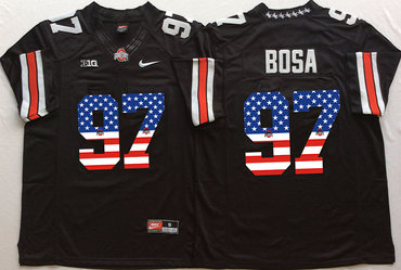 Ohio State Buckeyes 97 Joey Bosa Black USA Flag College Jersey