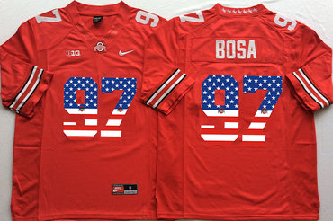 Ohio State Buckeyes 97 Joey Bosa Red US Flag College Football Jersey