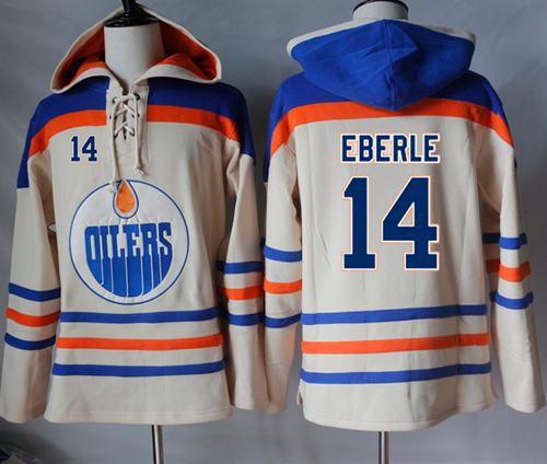 Oilers #14 Jordan Eberle Cream Sawyer Hooded Sweatshirt Stitched NHL Jersey Oilers #14 Jordan Eberle Cream Sawyer Hooded Sweatshirt Stitched NHL Jersey