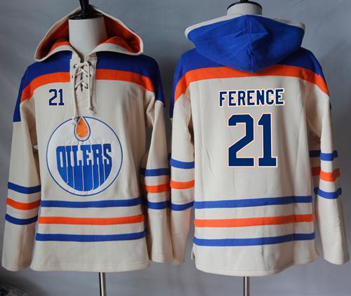 Oilers #21 Andrew Ference Cream Sawyer Hooded Sweatshirt Stitched NHL Jersey Oilers #21 Andrew Ference Cream Sawyer Hooded Sweatshirt Stitched NHL Jersey