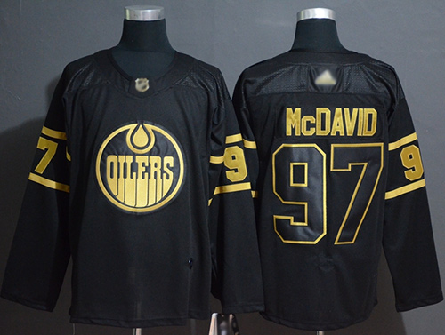 Oilers #97 Connor McDavid Black Gold Authentic Stitched Hockey Jersey Oilers #97 Connor McDavid Black Gold Authentic Stitched Hockey Jersey