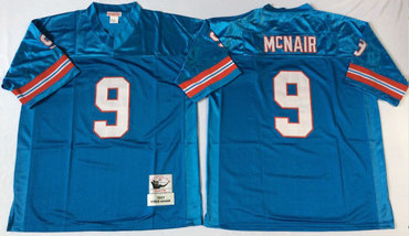 Oilers 9 Steve McNair Blue Throwback Jersey Oilers 9 Steve McNair Blue Throwback Jersey