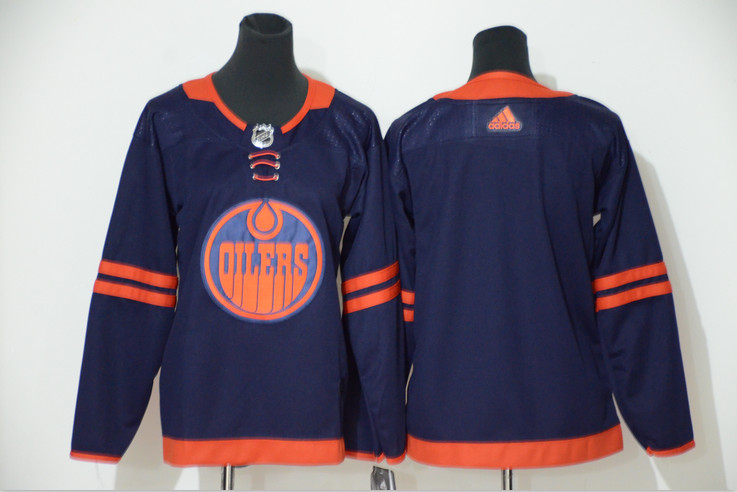 Oilers Blank Navy Women 50th Anniversary Adidas Jersey Oilers Blank Navy Women 50th Anniversary Adidas Jersey