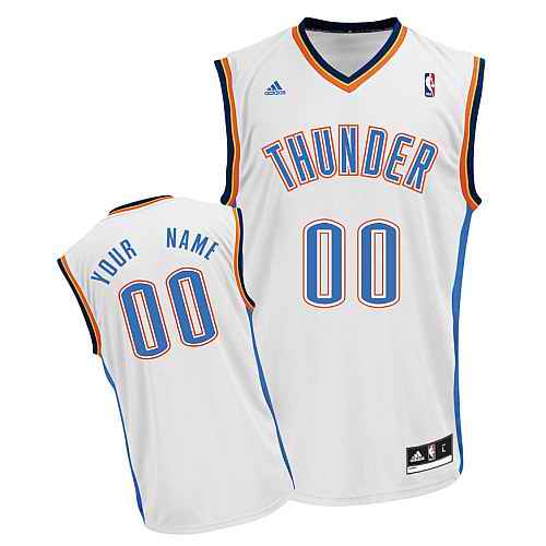 Oklahoma City Thunder Custom White Adidas Home Jersey Oklahoma City Thunder Custom White Adidas Home Jersey