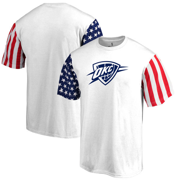Oklahoma City Thunder Fanatics Branded Stars & Stripes T-Shirt White Oklahoma City Thunder Fanatics Branded Stars & Stripes T-Shirt White