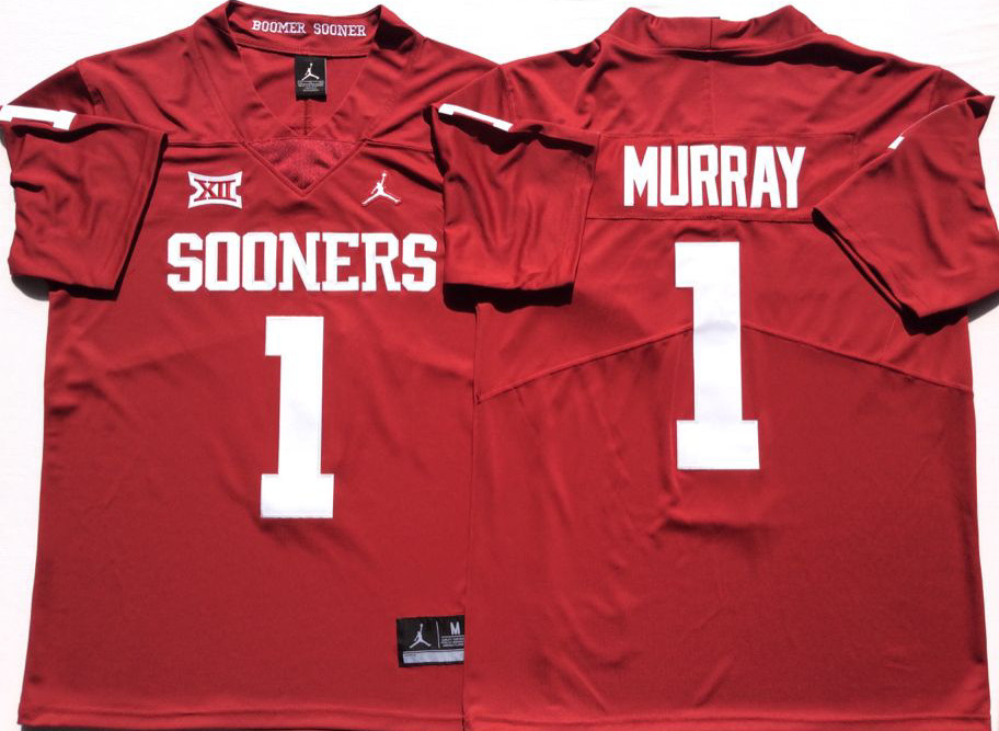 Oklahoma Sooners 1 Kyler Murray Red College Football Jersey Oklahoma Sooners 1 Kyler Murray Red College Football Jersey