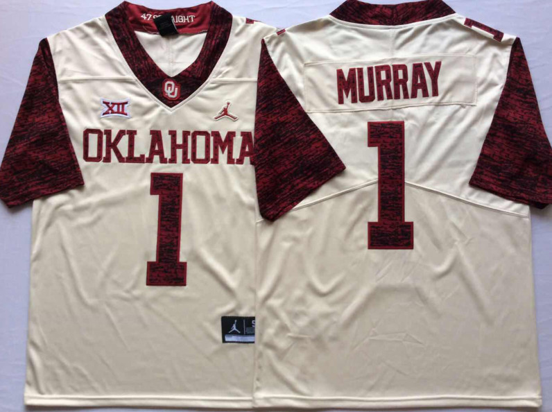 Oklahoma Sooners 1 Kyler Murray White 47 Game Winning Streak College Football Jersey Oklahoma Sooners 1 Kyler Murray White 47 Game Winning Streak College Football Jersey