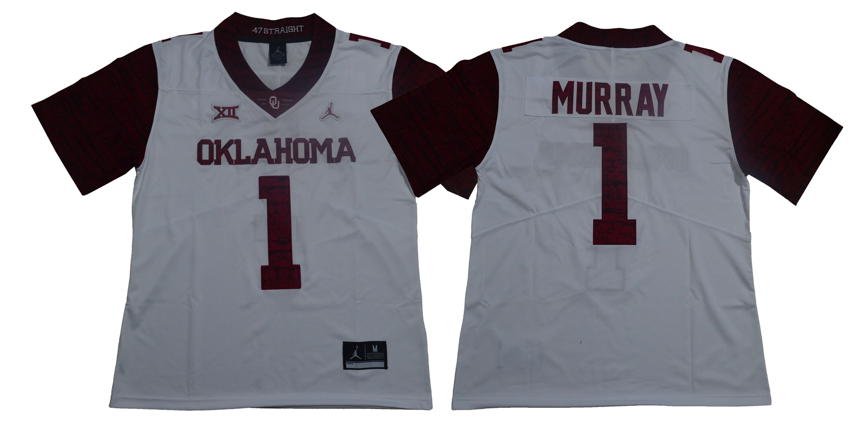 Oklahoma Sooners 1 Kyler Murray White 47 Game Winning Streak College Football Jersey Oklahoma Sooners 1 Kyler Murray White 47 Game Winning Streak College Football Jersey