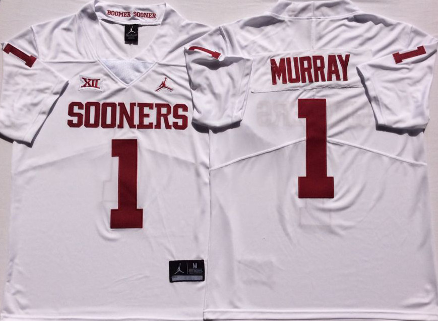 Oklahoma Sooners 1 Kyler Murray White College Football Jersey Oklahoma Sooners 1 Kyler Murray White College Football Jersey