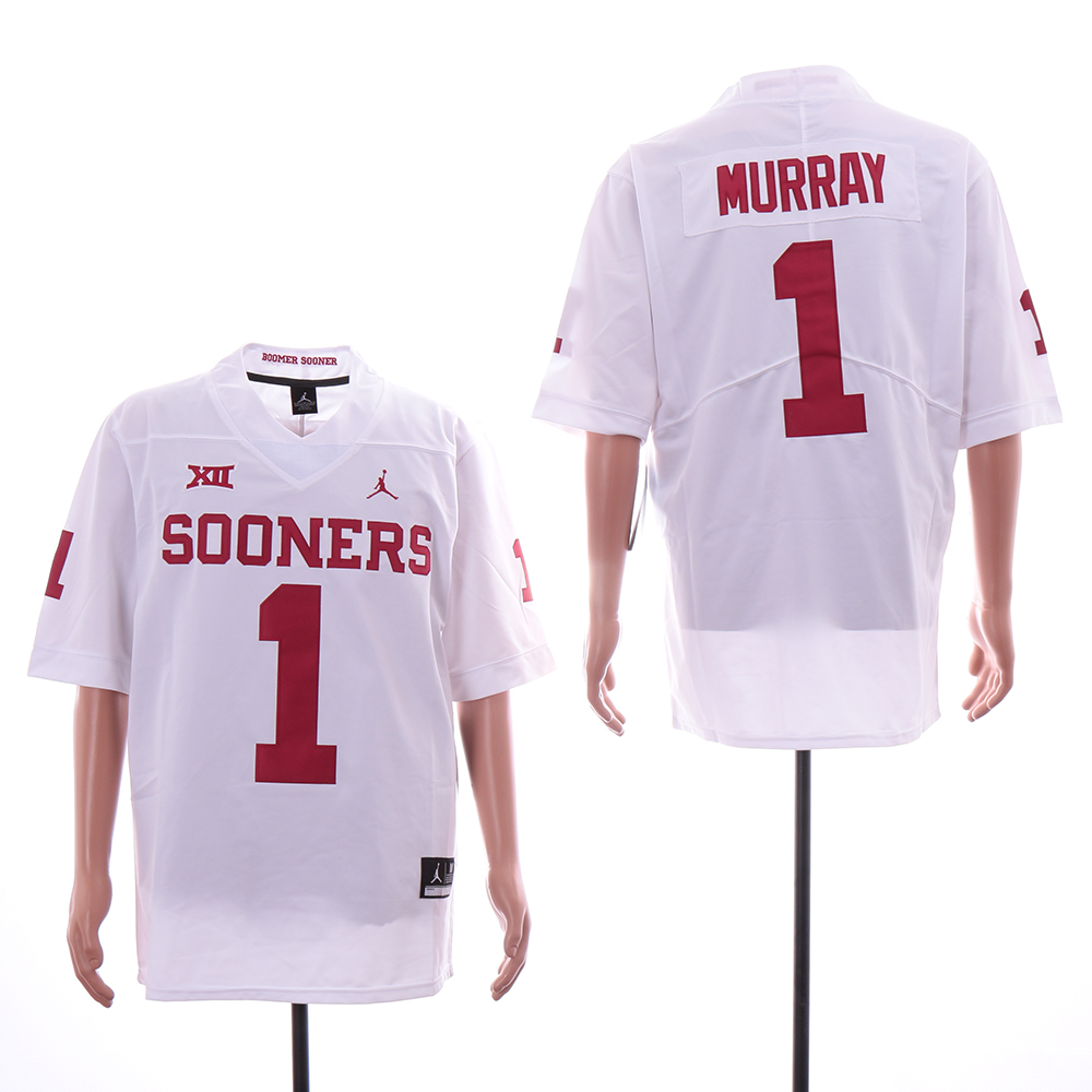 Oklahoma Sooners 1 Kyler Murray White College Football Jersey Oklahoma Sooners 1 Kyler Murray White College Football Jersey