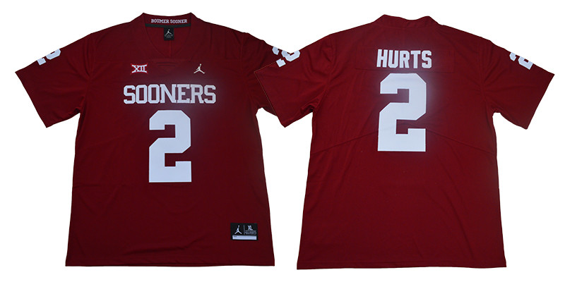 Oklahoma Sooners 2 Jalen Hurts Red College Football Jersey Oklahoma Sooners 2 Jalen Hurts Red College Football Jersey