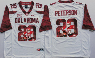 Oklahoma Sooners 28 Adrian Peterson White Portrait Number College Jersey Oklahoma Sooners 28 Adrian Peterson White Portrait Number College Jersey