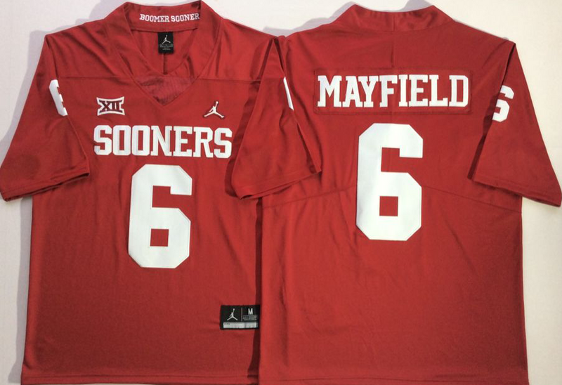Oklahoma Sooners 6 Baker Mayfield Red College Football Jersey Oklahoma Sooners 6 Baker Mayfield Red College Football Jersey