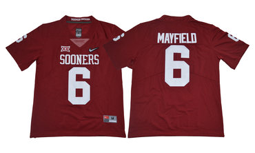 Oklahoma Sooners 6 Baker Mayfield Red College Football Jersey
