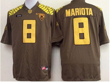 Oregon Ducks #8 Marcus Mariota Olive Limited Stitched NCAA Jersey