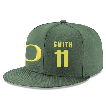 Oregon Ducks 11 Keith Smith Green College Basketball Adjustable Hat