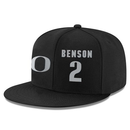 Oregon Ducks 2 Casey Benson Black College Basketball Adjustable Hat