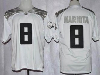 Oregon Ducks#8 Marcus Mariota White Diamond Quest Stitched NCAA Jersey