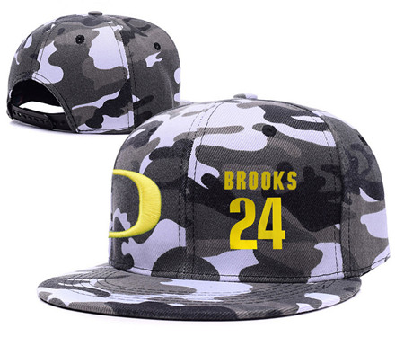 Oregon Ducks 24 Dillon Brooks Gray Camo College Basketball Adjustable Hat