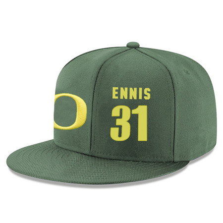 Oregon Ducks 31 Dylan Ennis Green College Basketball Adjustable Hat
